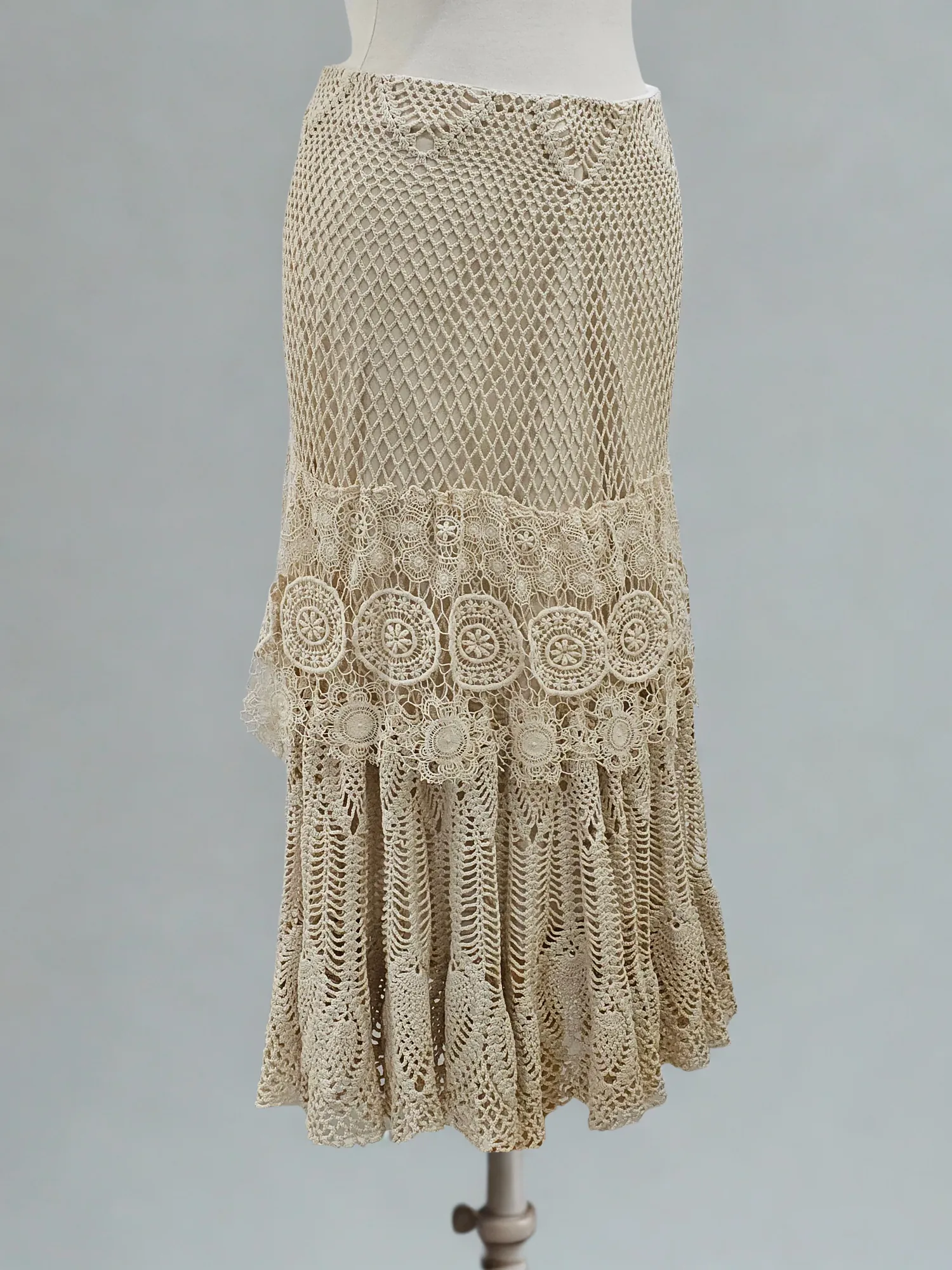 Falda crochet elástico circular